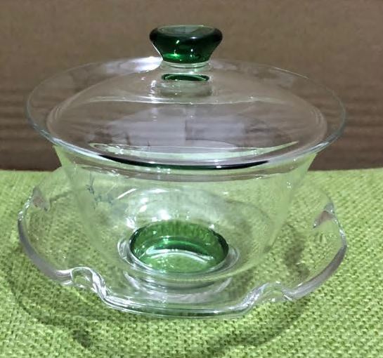 大蓋杯-綠荷葉透明托