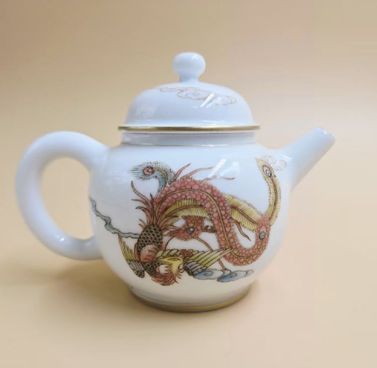 釉中彩巨輪珠壺吉光鳳羽 130ml $12800