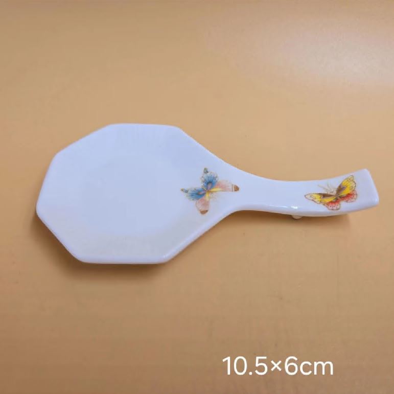 釉中彩筷子架蝴蝶$680(10.5x6)